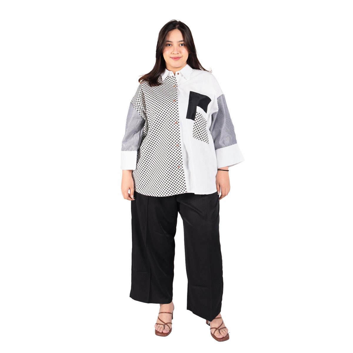 Emira Shirt White Black - Image 12