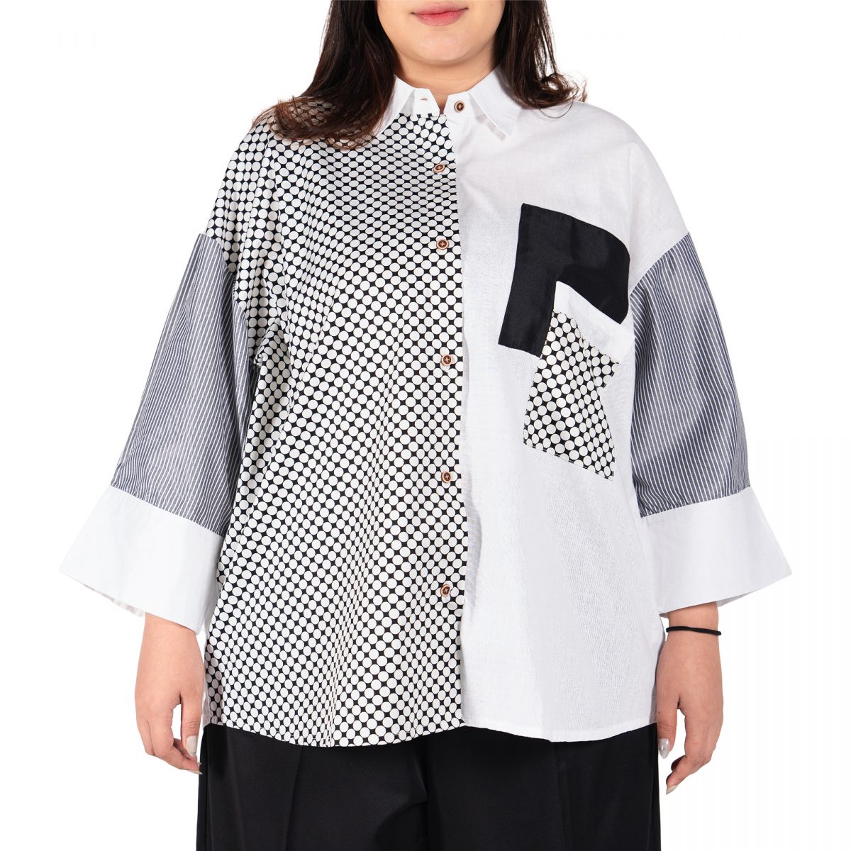 Emira Shirt White Black - Image 4