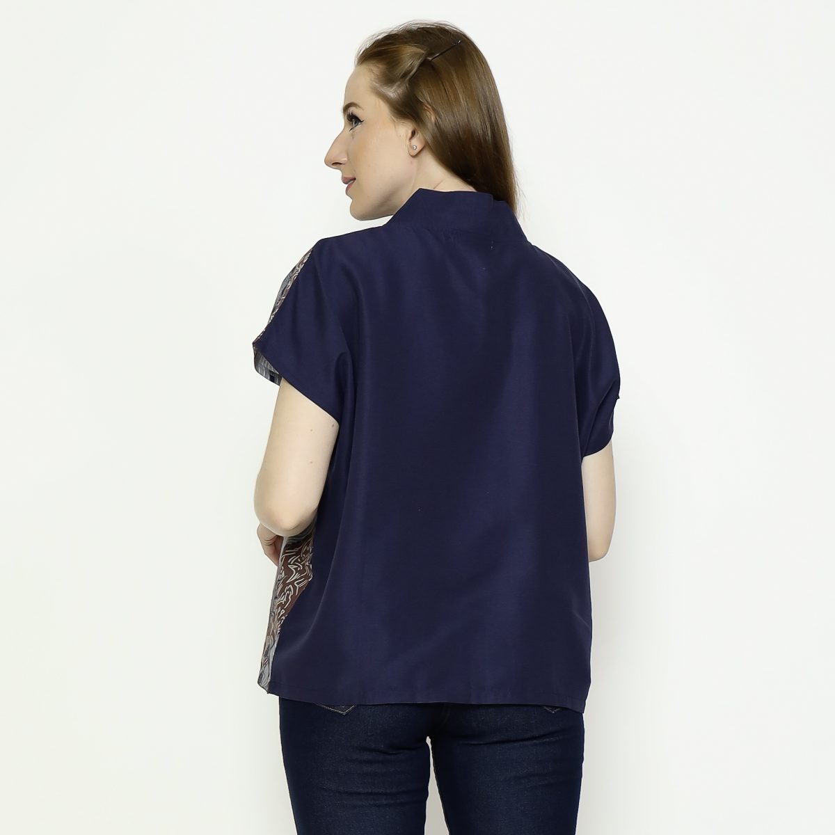 Olivia Blouse Grey Navy - Image 6