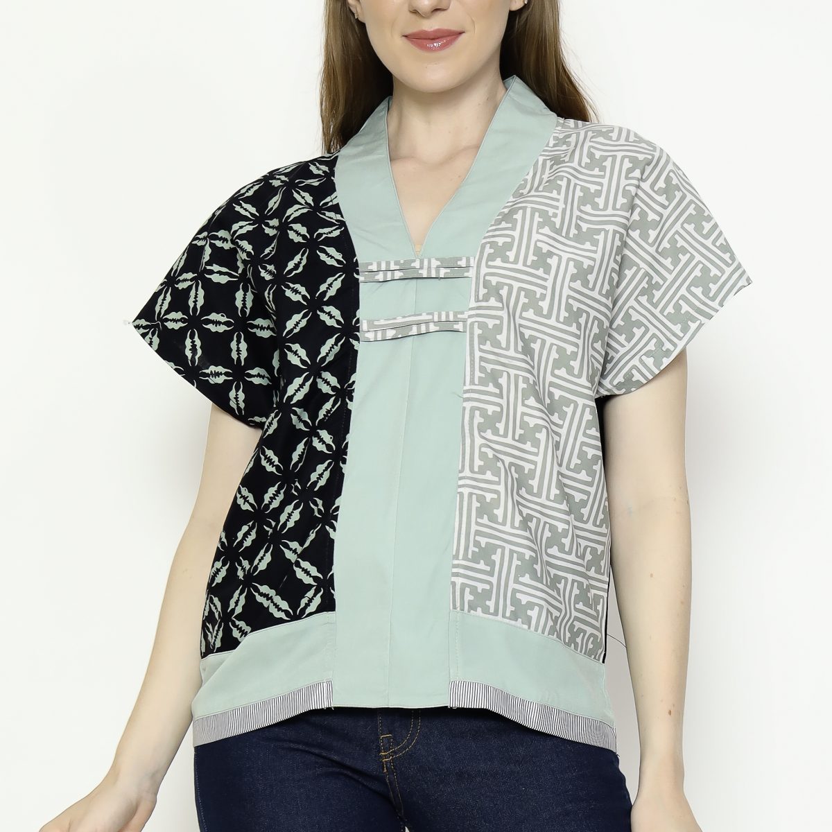 Inara Blouse Black Green - Image 2