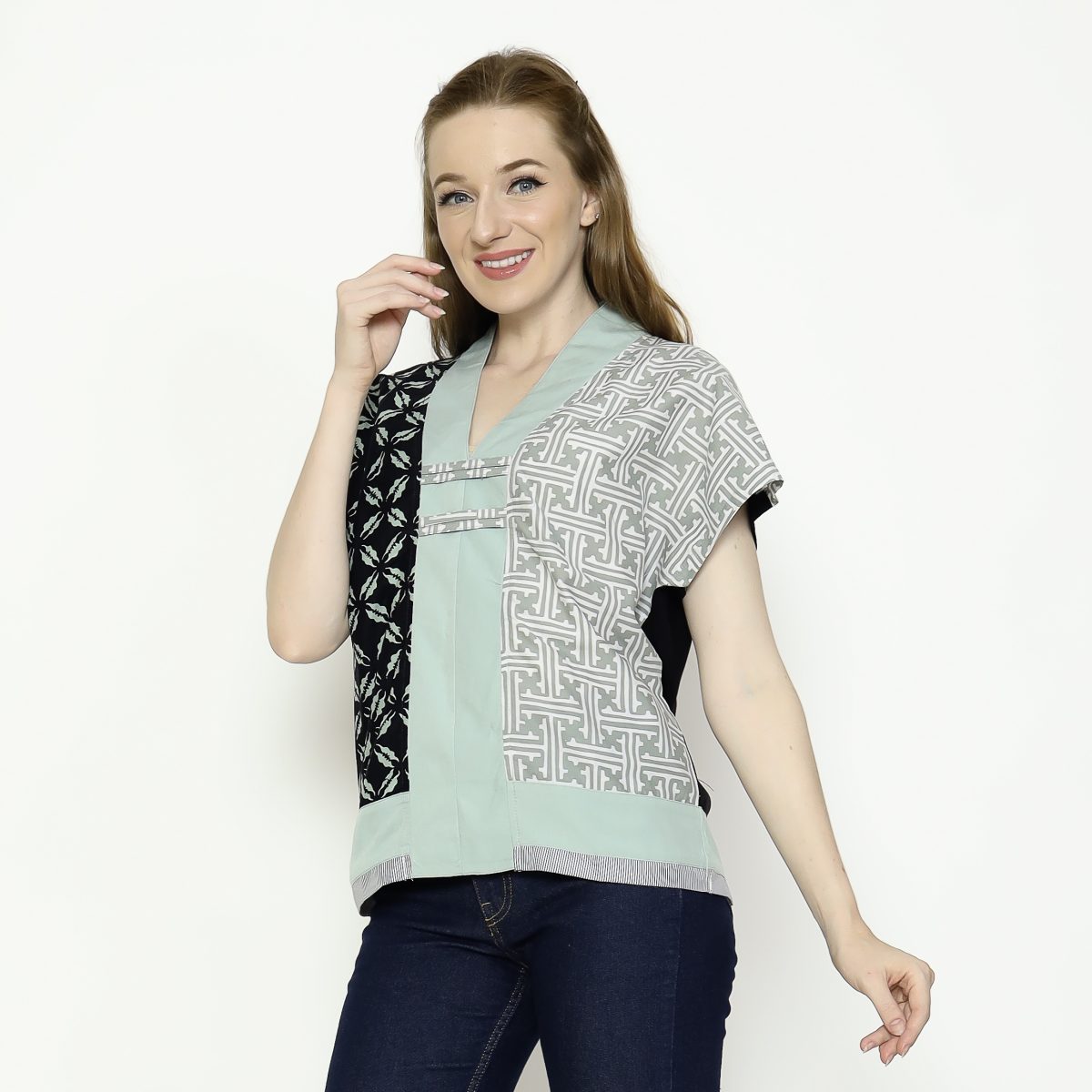 Inara Blouse Black Green - Image 4