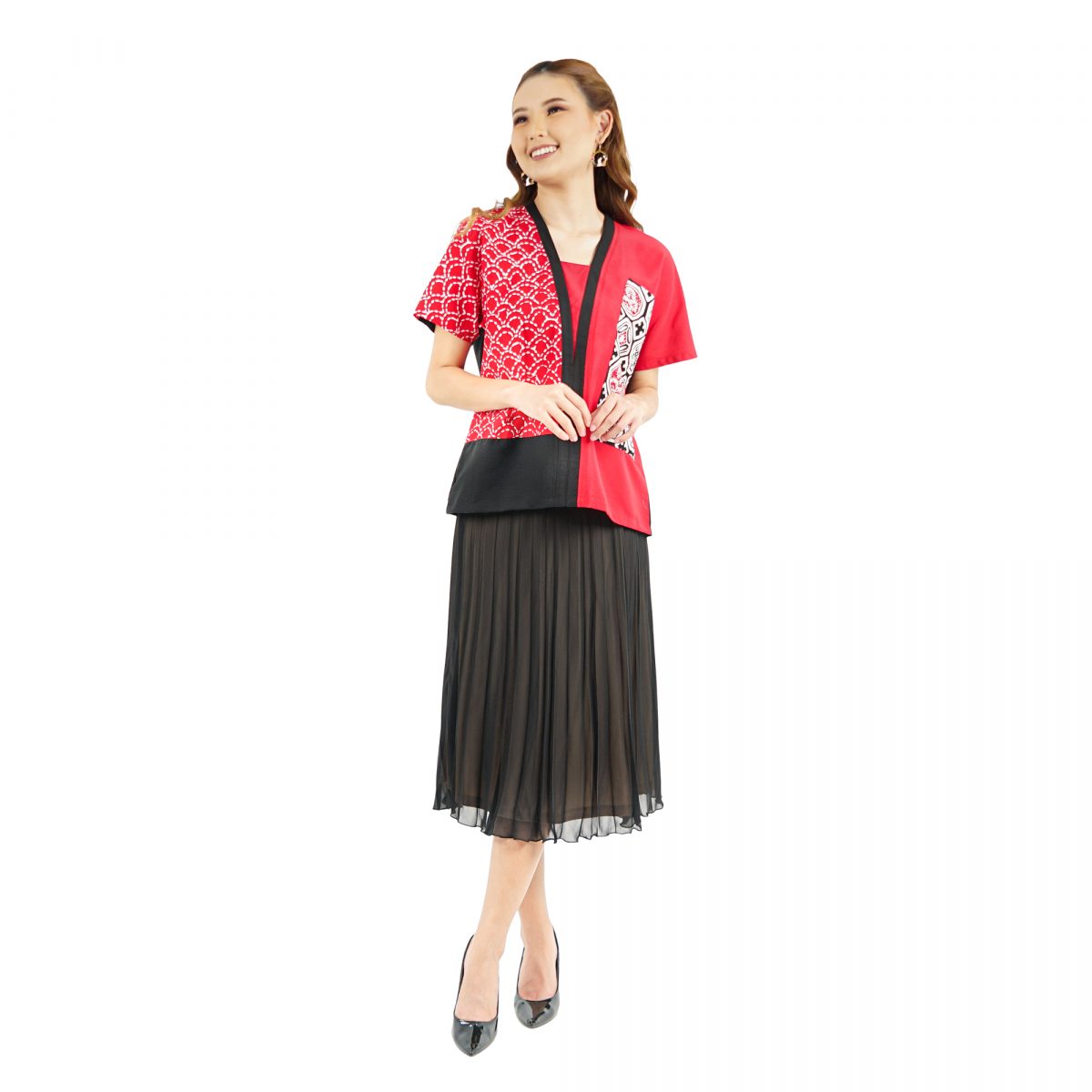 Ria Blouse Red Black - Image 6