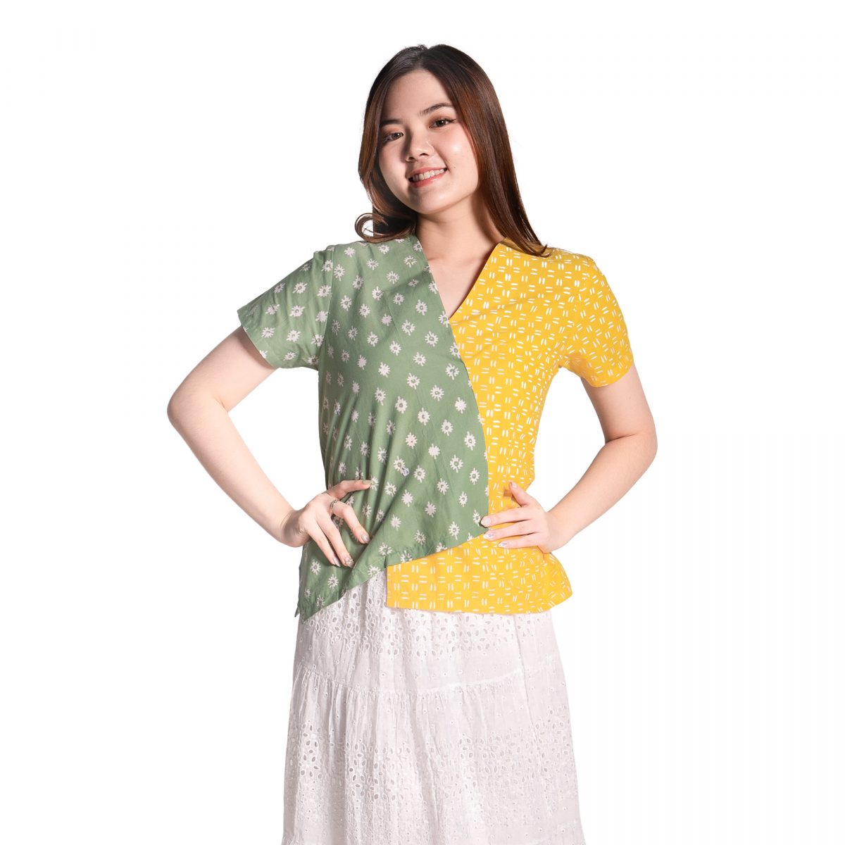 Grace Blouse Green Yellow