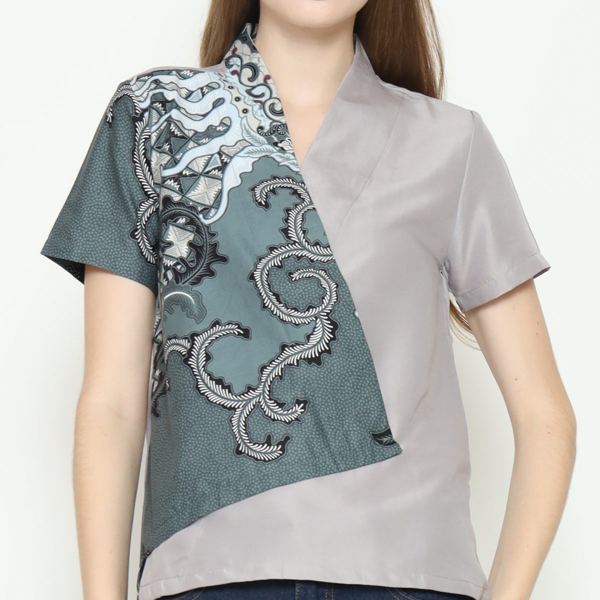 Leslie 2 Blouse Green Grey - Image 2