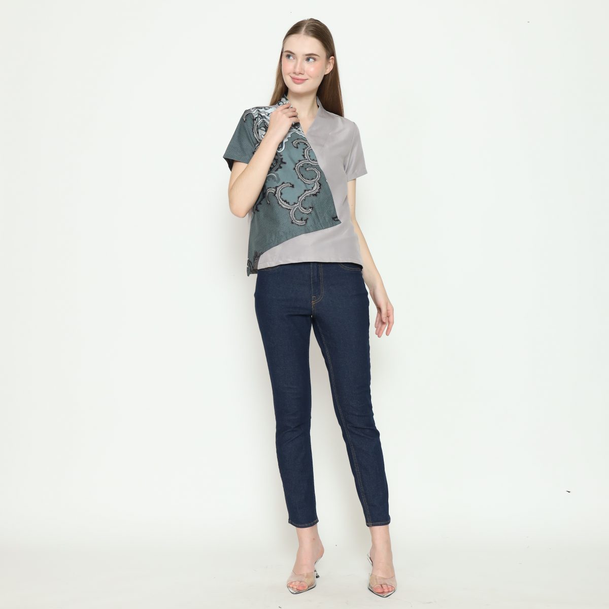 Leslie 2 Blouse Green Grey - Image 7