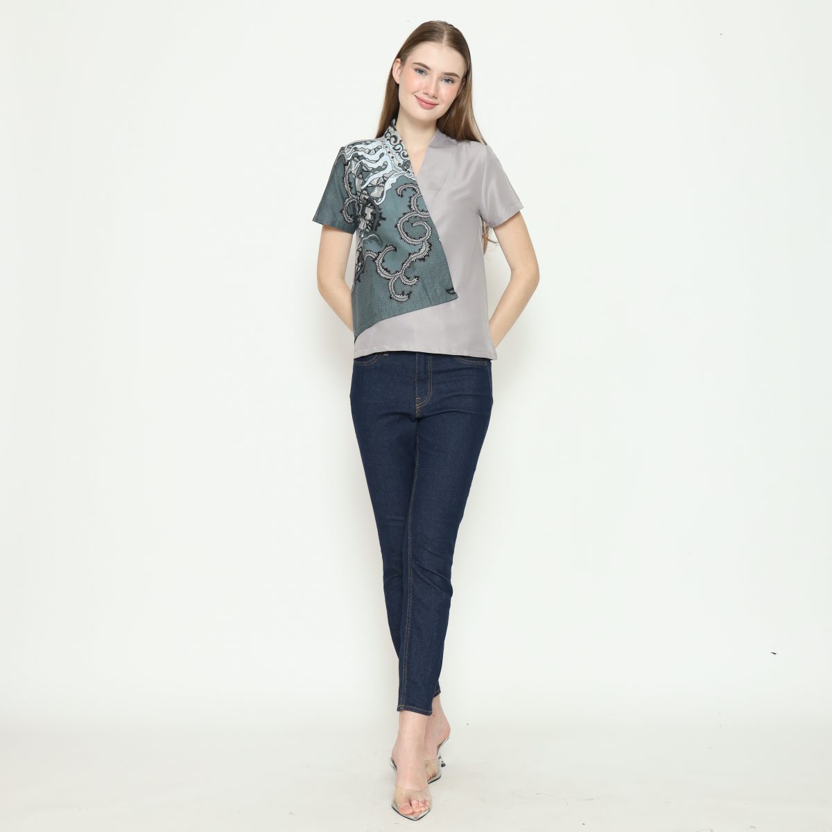 Leslie 2 Blouse Green Grey - Image 6