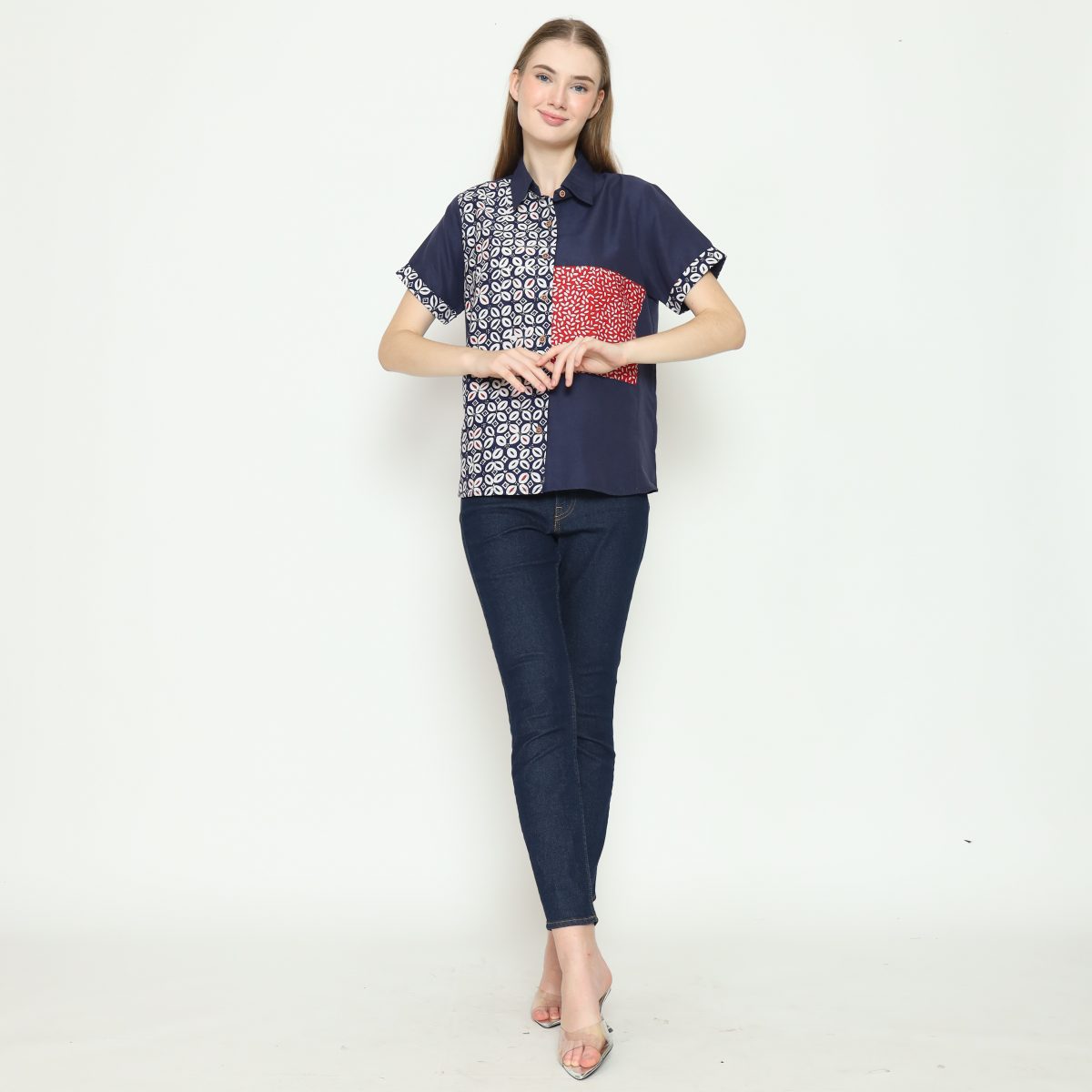 Khristie Shirt Navy Red - Image 7