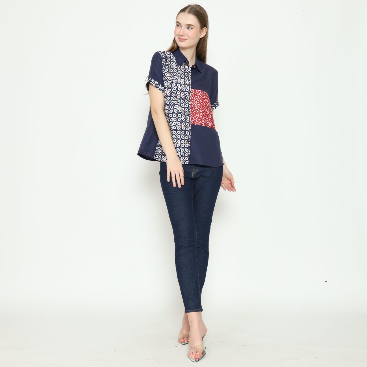 Khristie Shirt Navy Red - Image 6