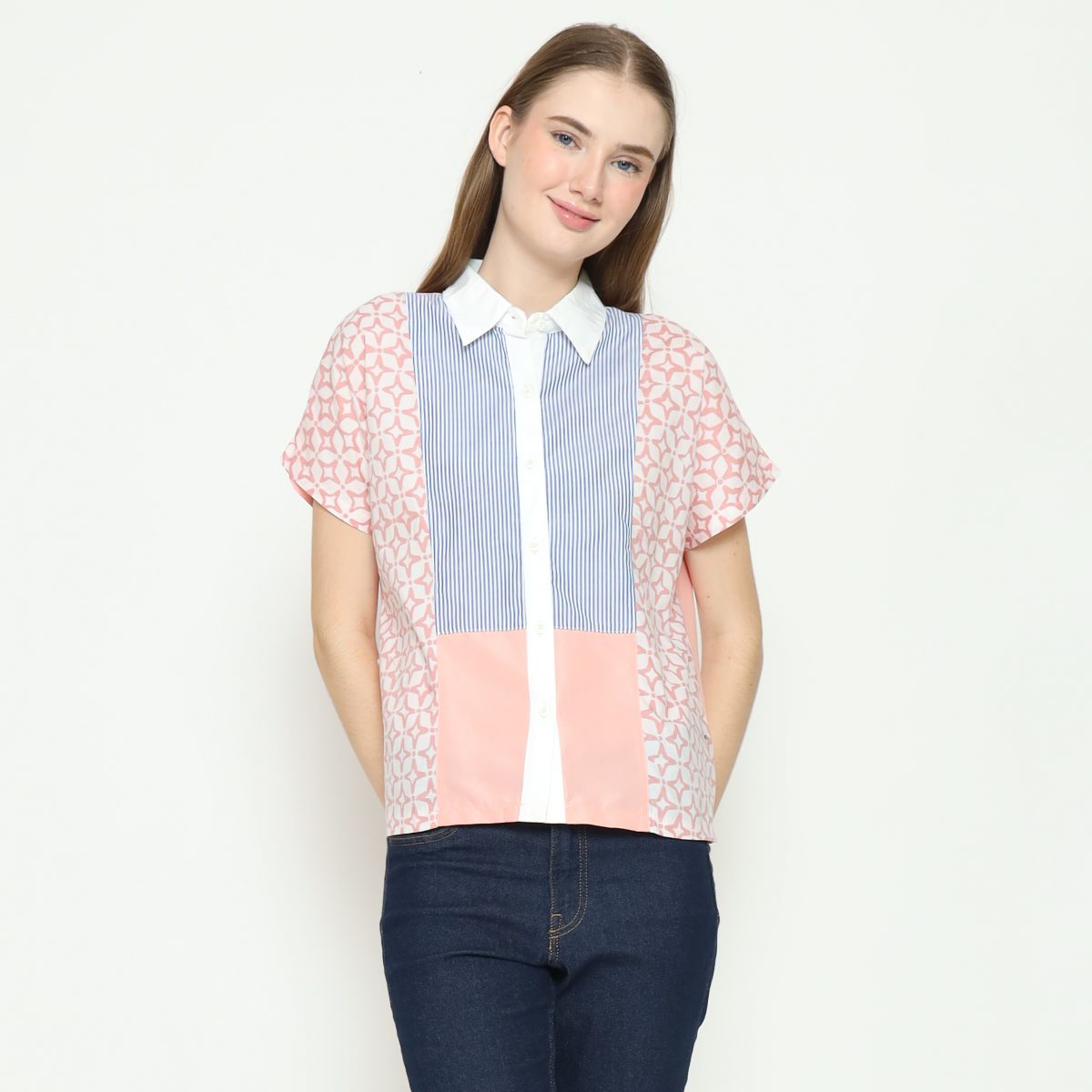 Patricia Shirt Kawung Pink