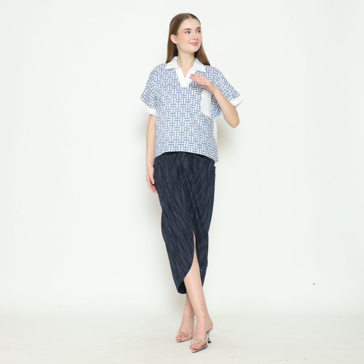 Liliana Blouse Maze Blue - Image 6