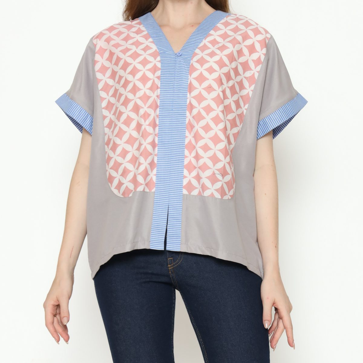 Nadira Blouse Pink Grey - Image 2