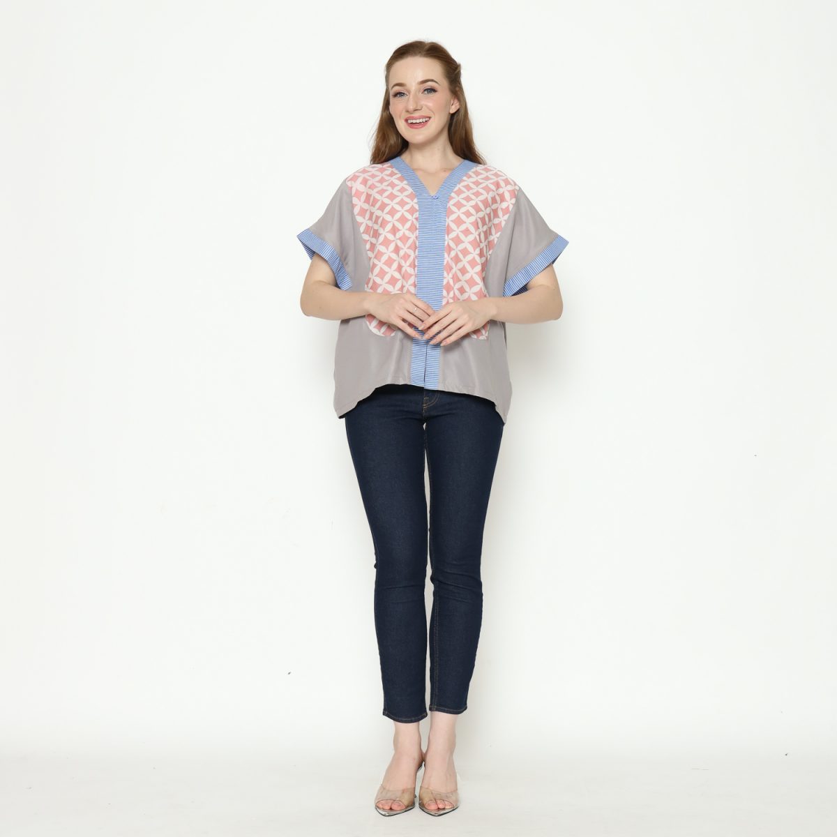 Nadira Blouse Pink Grey - Image 8