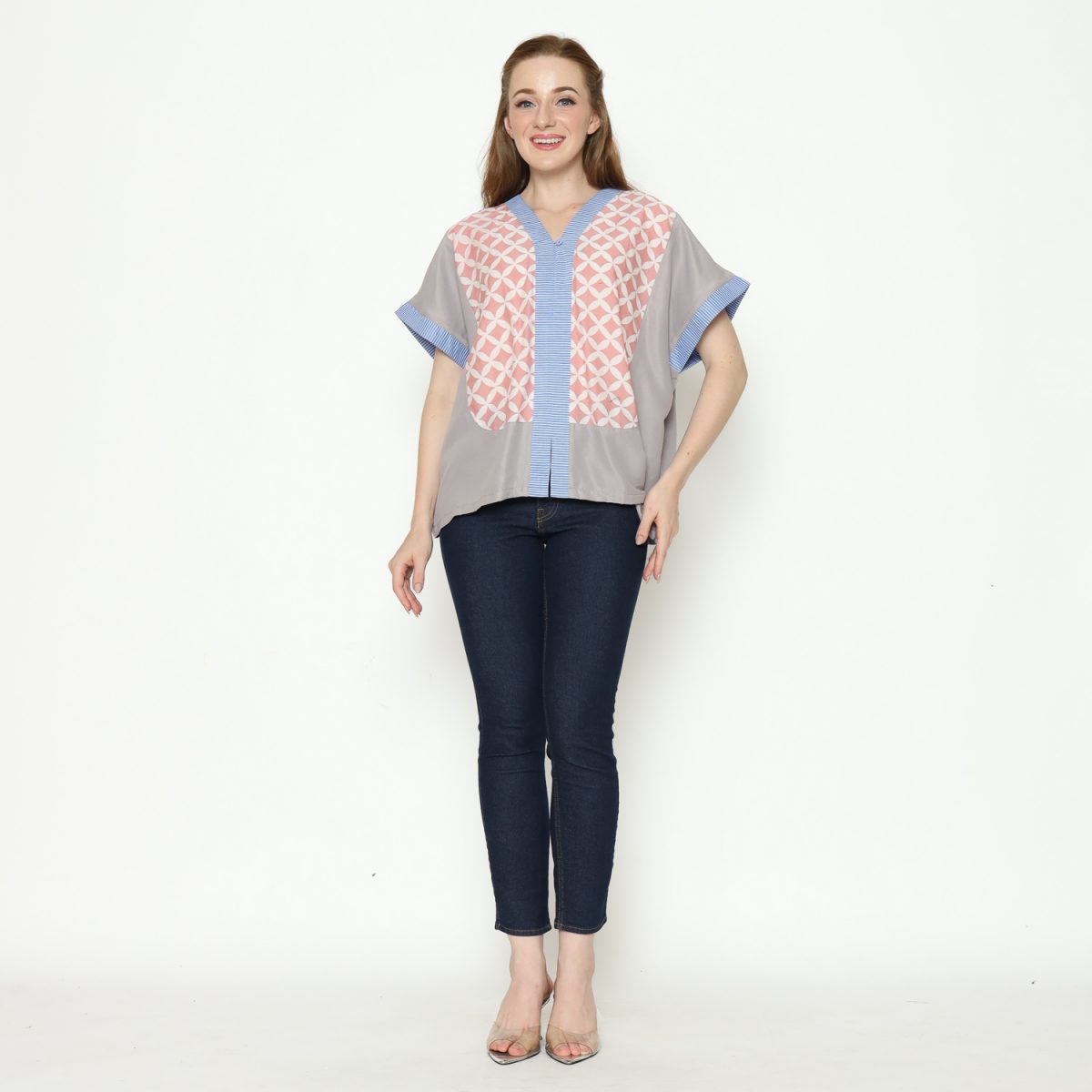 Nadira Blouse Pink Grey - Image 7