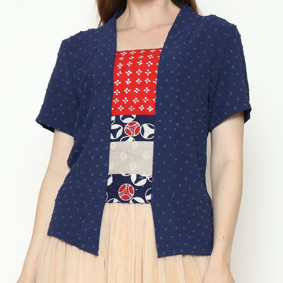 Cerita Blouse Navy Red - Image 2