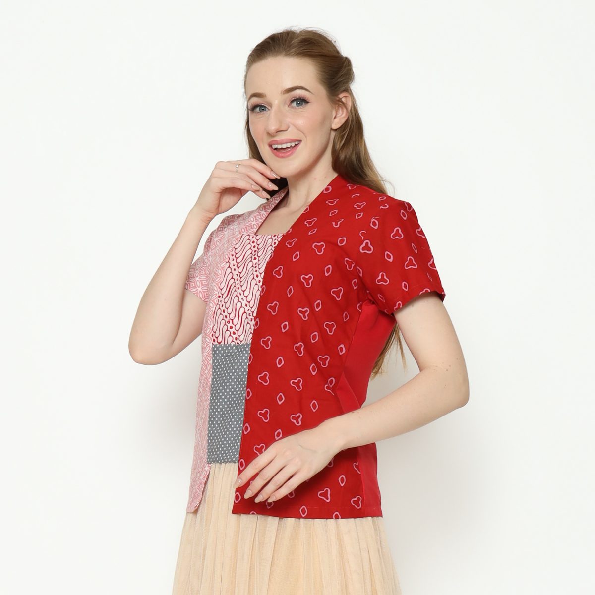 Sheisha Blouse Jumputan Red - Image 3