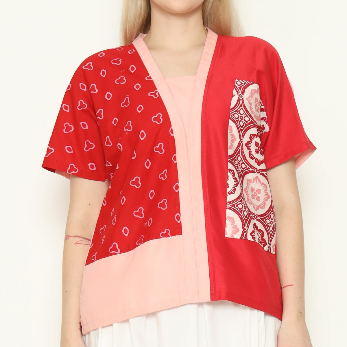 Ria Blouse Jumputan Red - Image 2