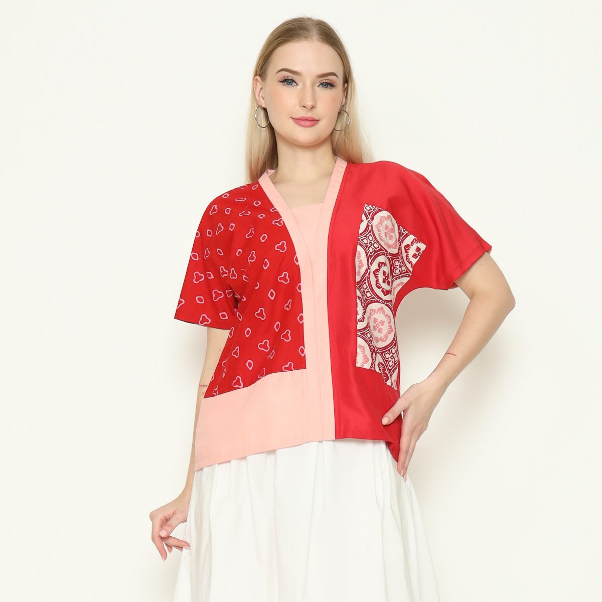 Ria Blouse Jumputan Red