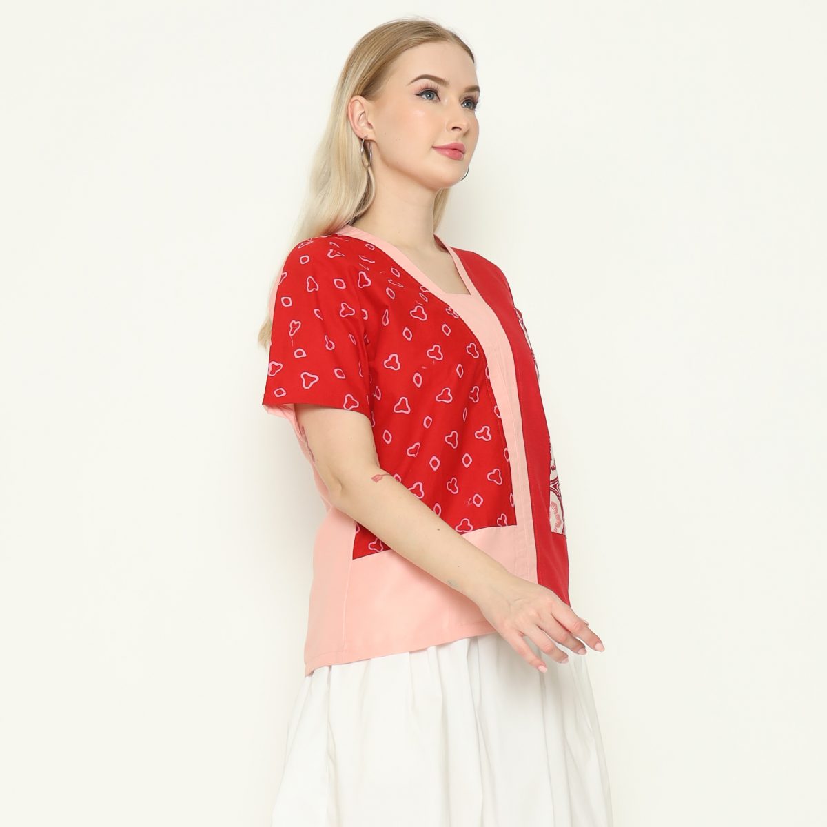 Ria Blouse Jumputan Red - Image 4