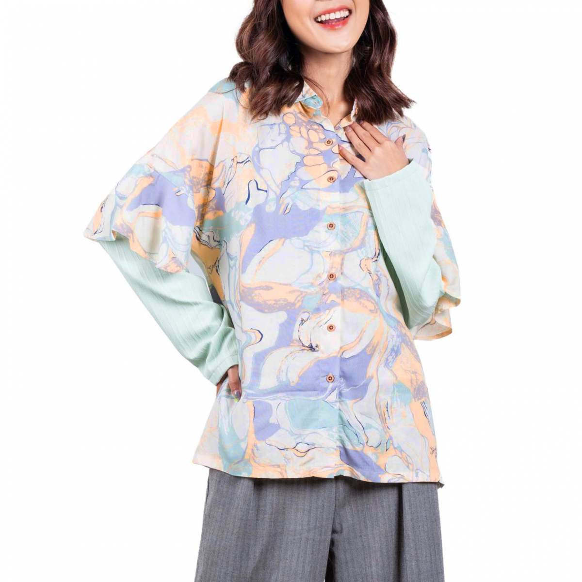 Lenora Shirt Green - Image 2