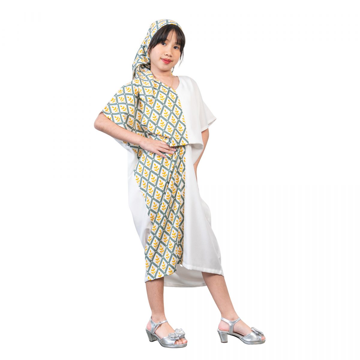 Dewayani Kaftan Kids Green Yellow - Image 3