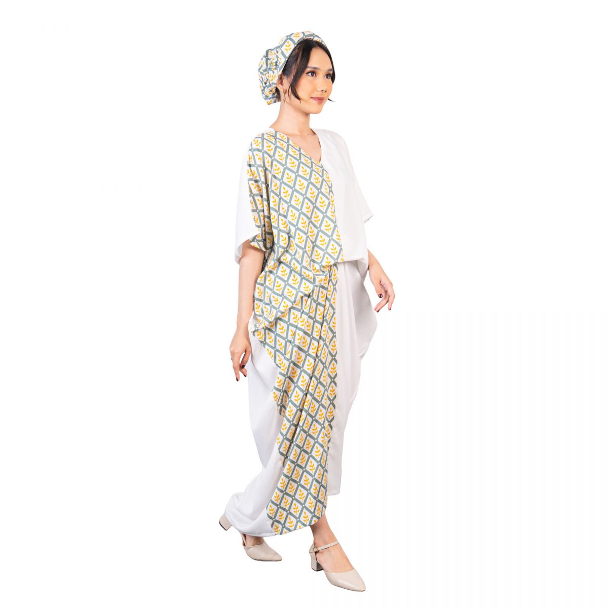 Dewayani Kaftan Green Yellow - Image 3