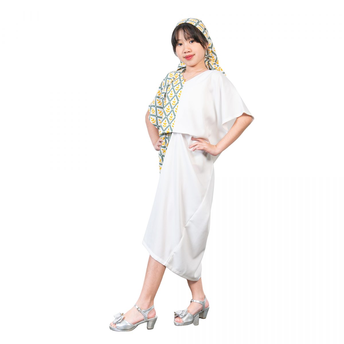 Dewayani Kaftan Kids Green Yellow - Image 4