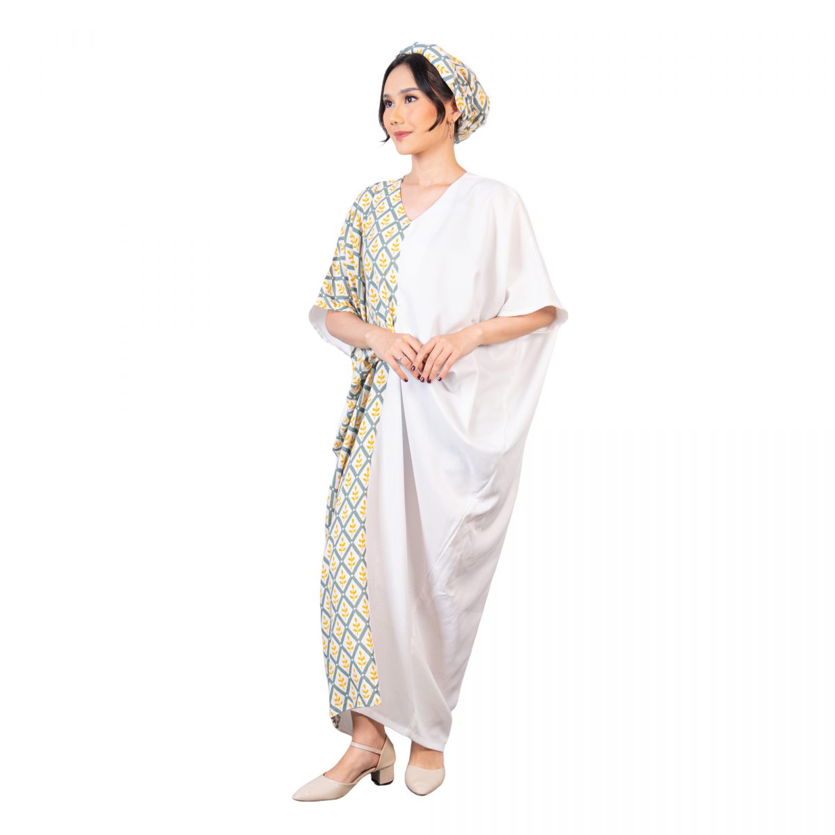 Dewayani Kaftan Green Yellow - Image 4