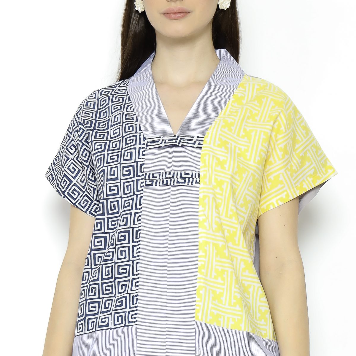 Inara Blouse Grey Yellow - Image 2