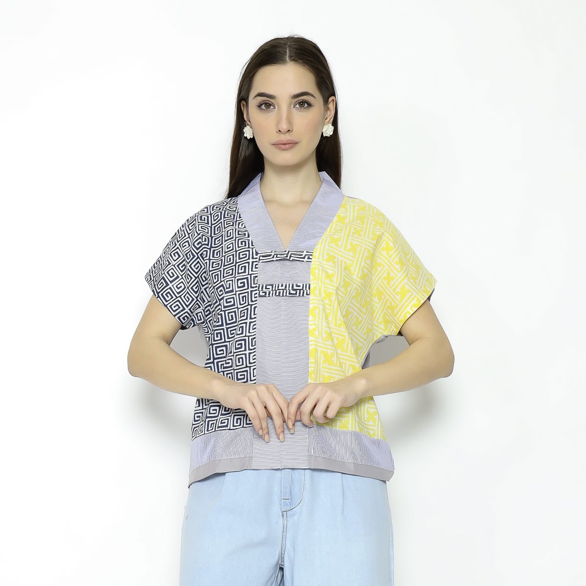 Inara Blouse Grey Yellow