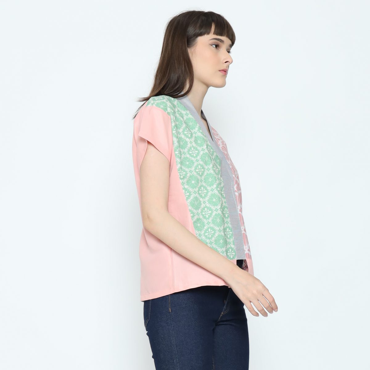 Fidelya Blouse Pink Green - Image 4