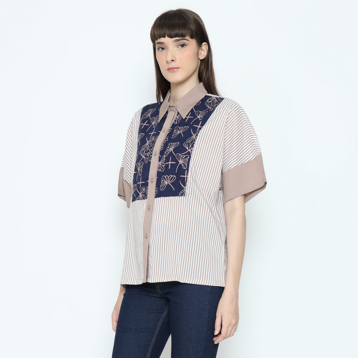 Scarlet Shirt Navy Brown - Image 3