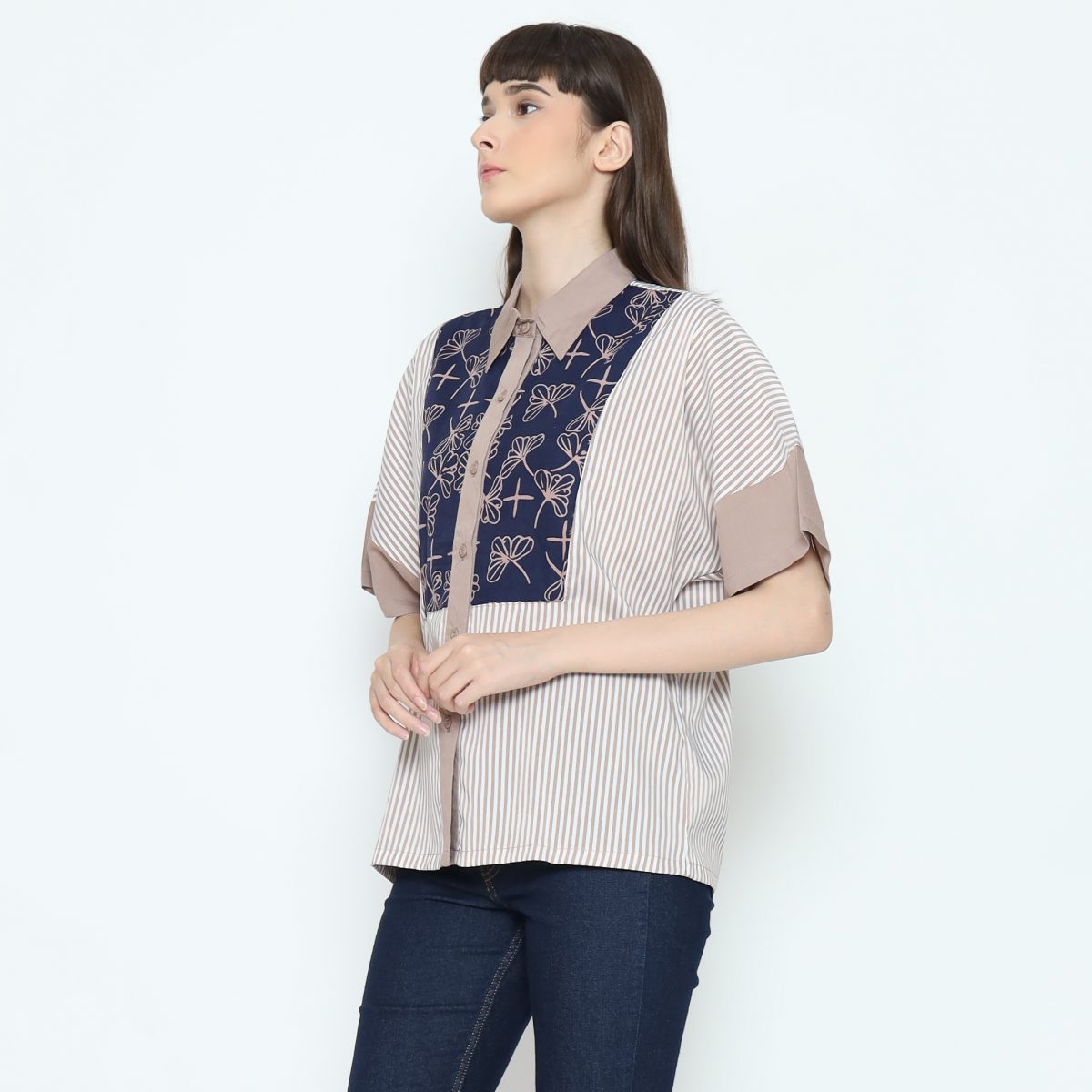 Scarlet Shirt Navy Brown - Image 4