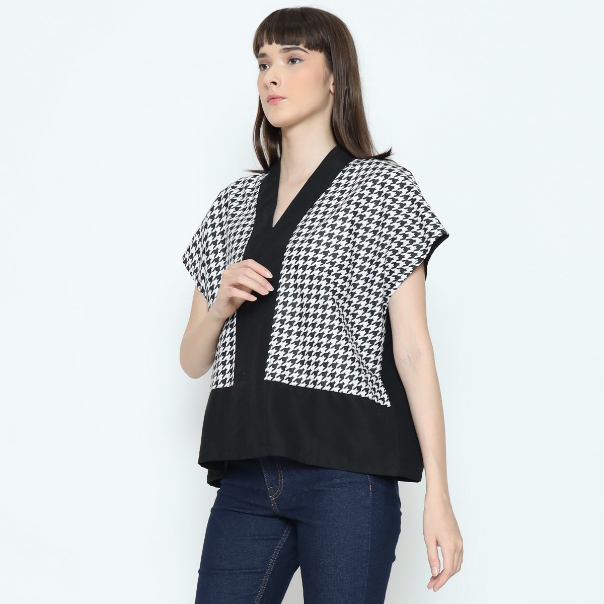 Rosita Blouse White Black - Image 3