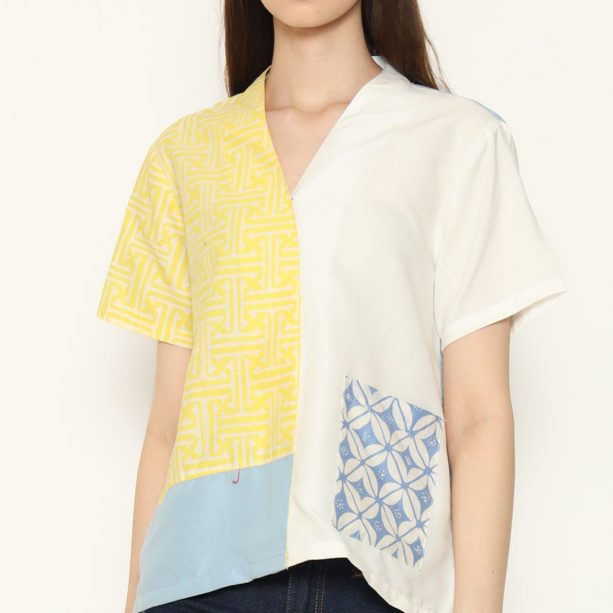 Narumi Blouse Yellow Blue - Image 2