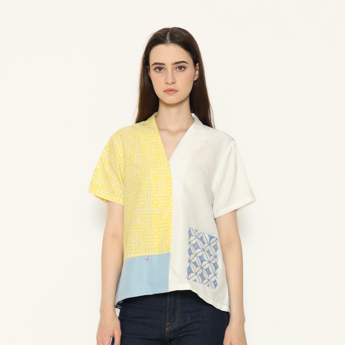 Narumi Blouse Yellow Blue