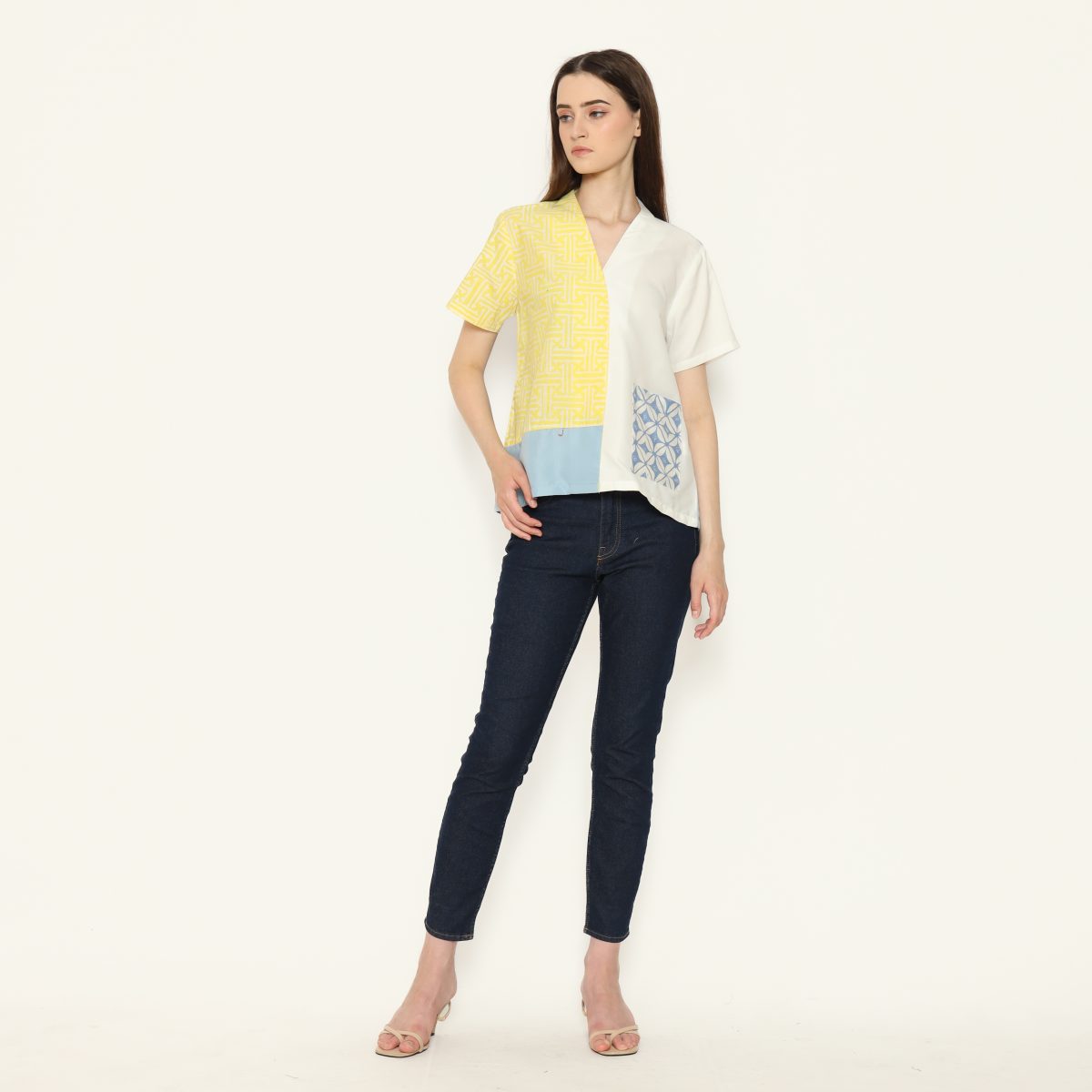 Narumi Blouse Yellow Blue - Image 7