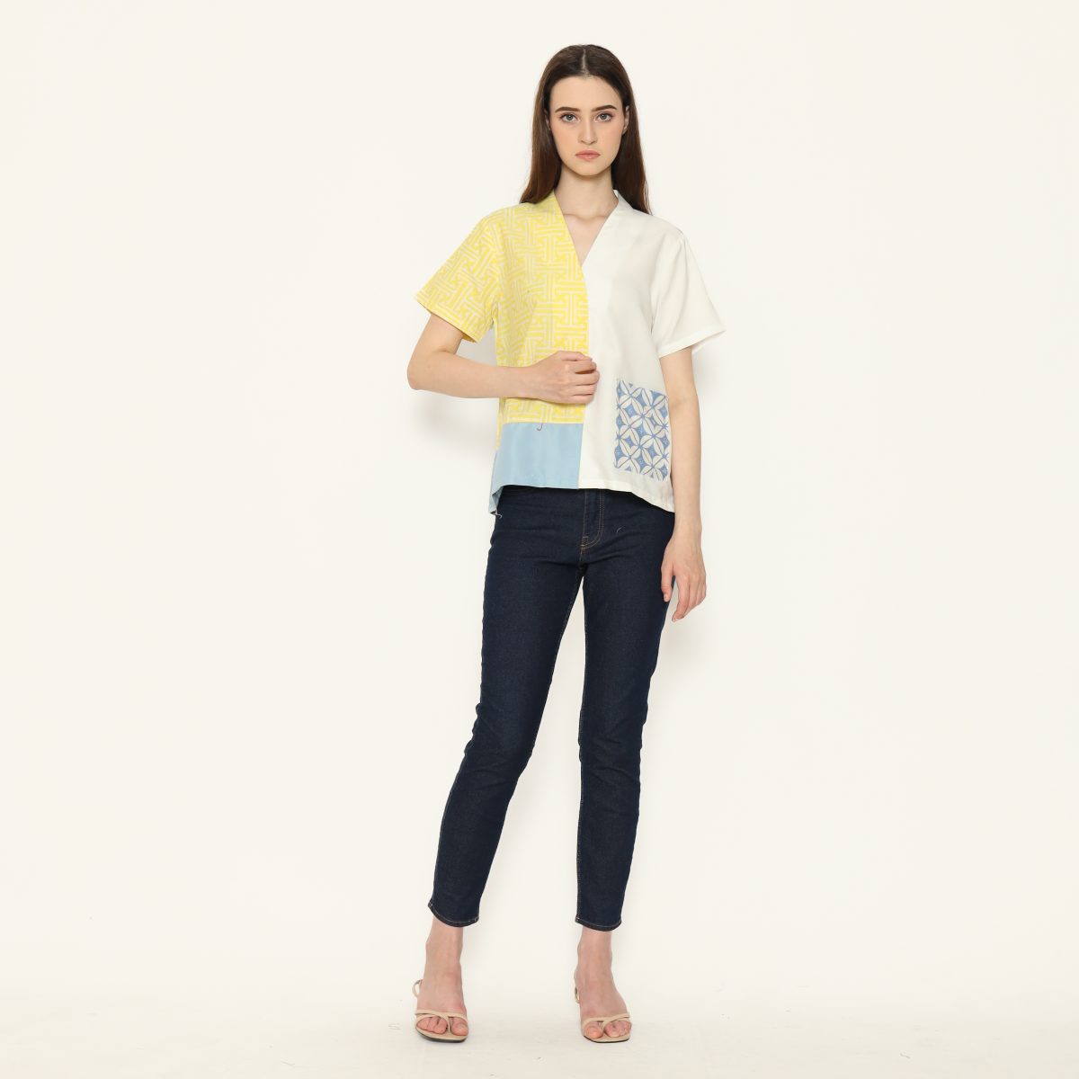 Narumi Blouse Yellow Blue - Image 6