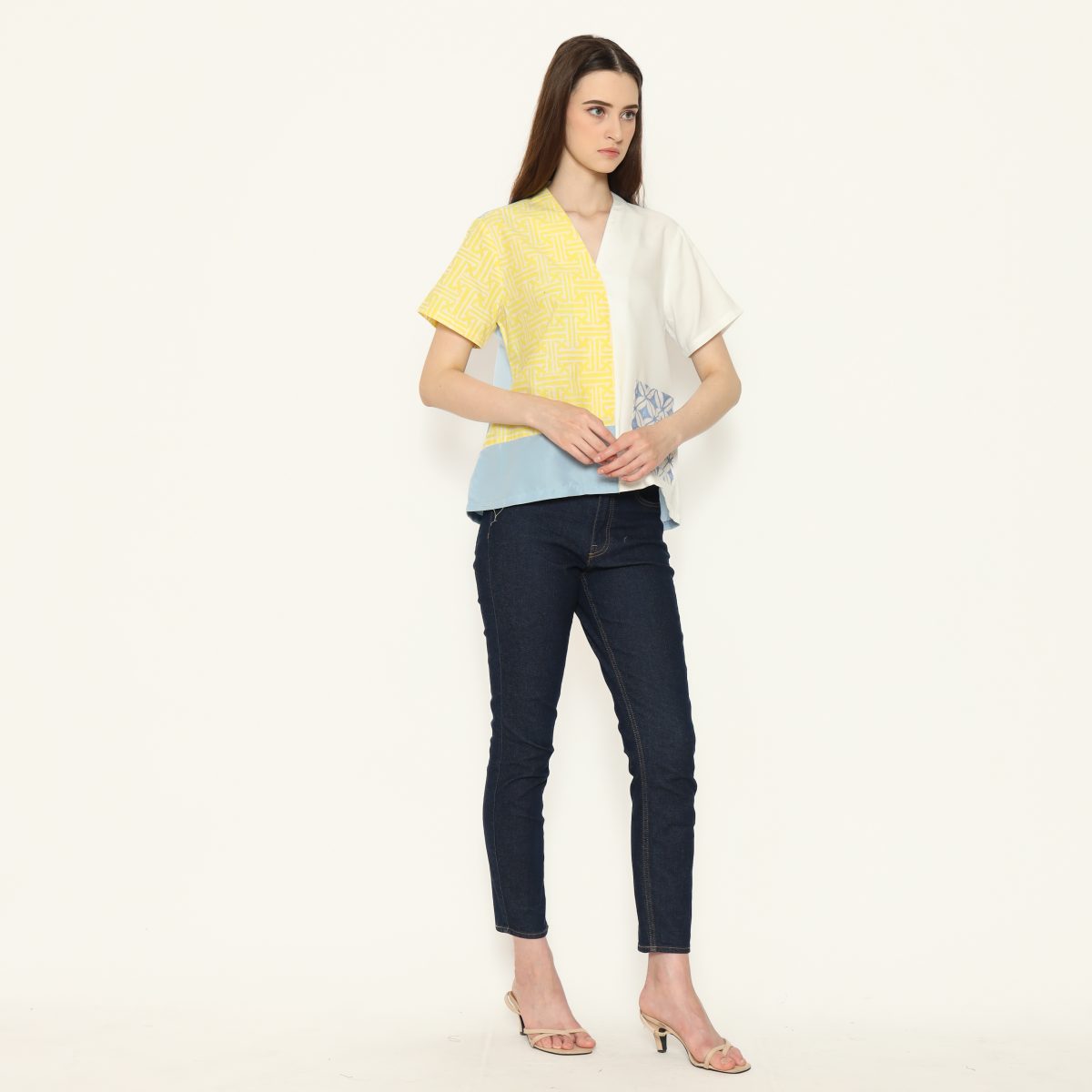 Narumi Blouse Yellow Blue - Image 3