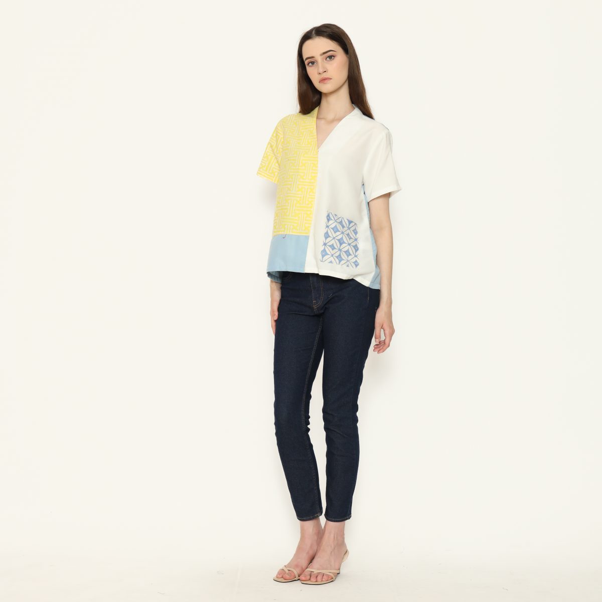 Narumi Blouse Yellow Blue - Image 4