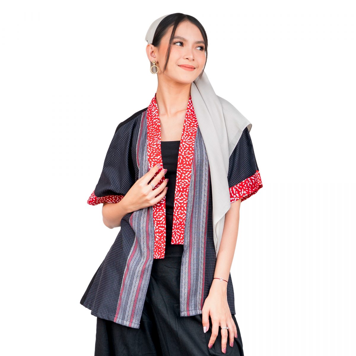 Fujiyama Blazer Stripe Black Red